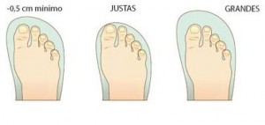 Talla adecuada en zapato infantil