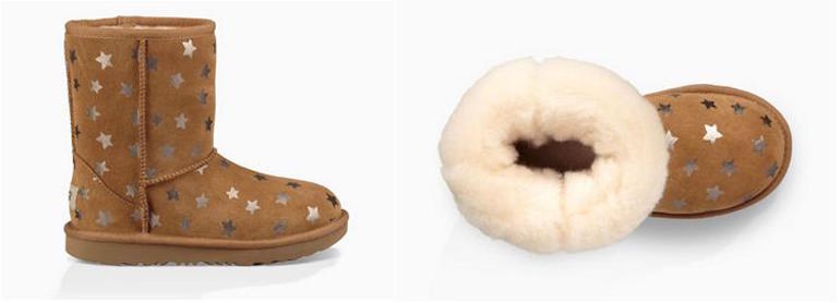 Botas de pelo para niños Ugg estrellas