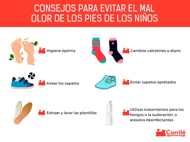 Consejos para evitar mal olor de los pies de los niños