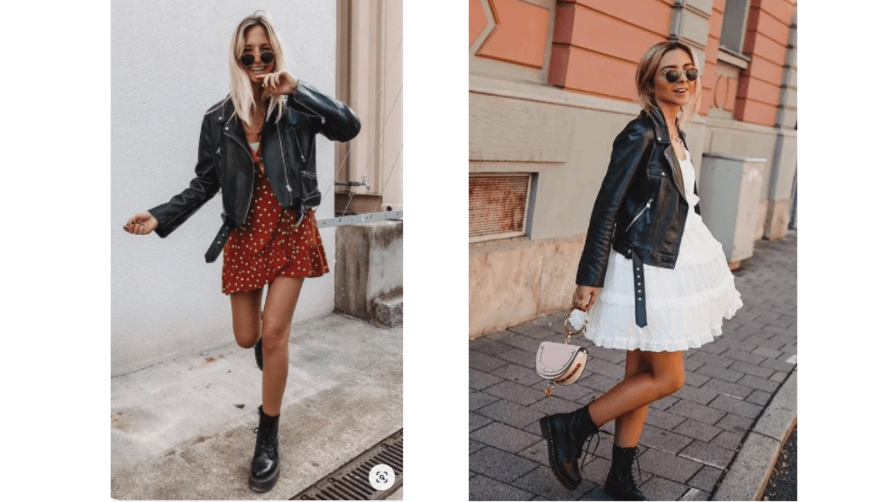 botas militares con vestido