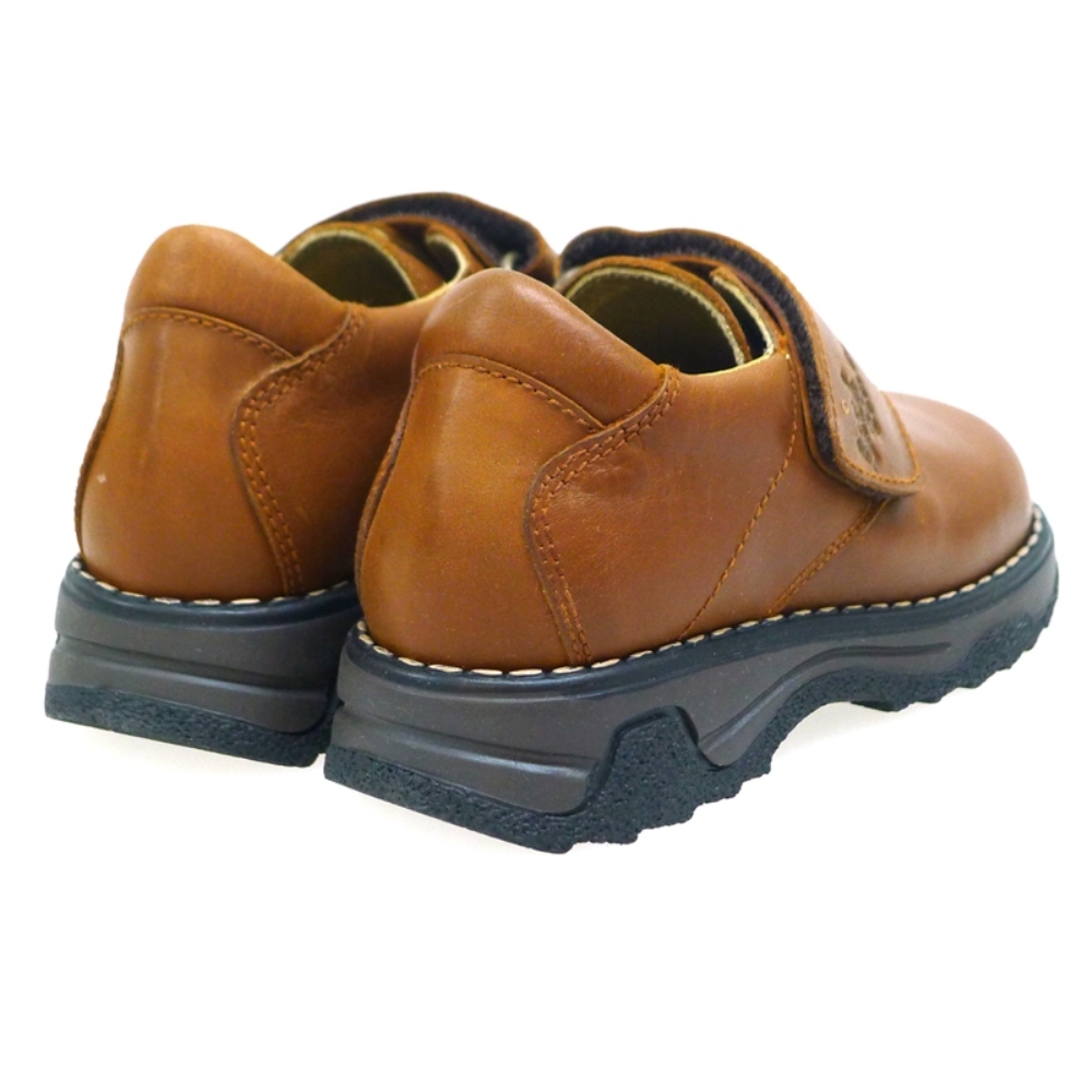 Zapato colegio niño velcro Cuero