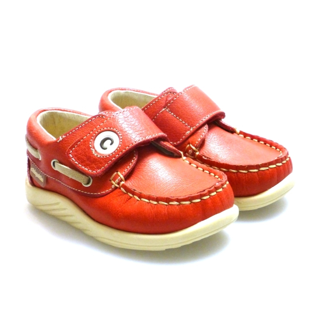 Náutico tipo sport velcro niño rojo