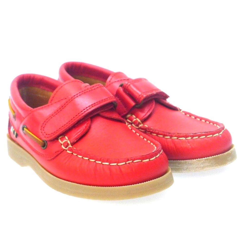 Nautico Rojo Con Velcro Para Niño Carrile