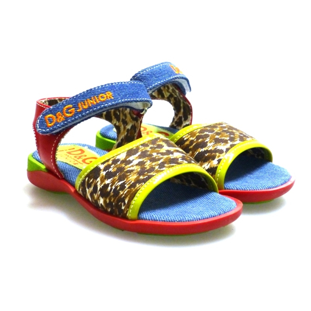 Sandalia niña velcro D&G Outlet  FG40 Leopardo