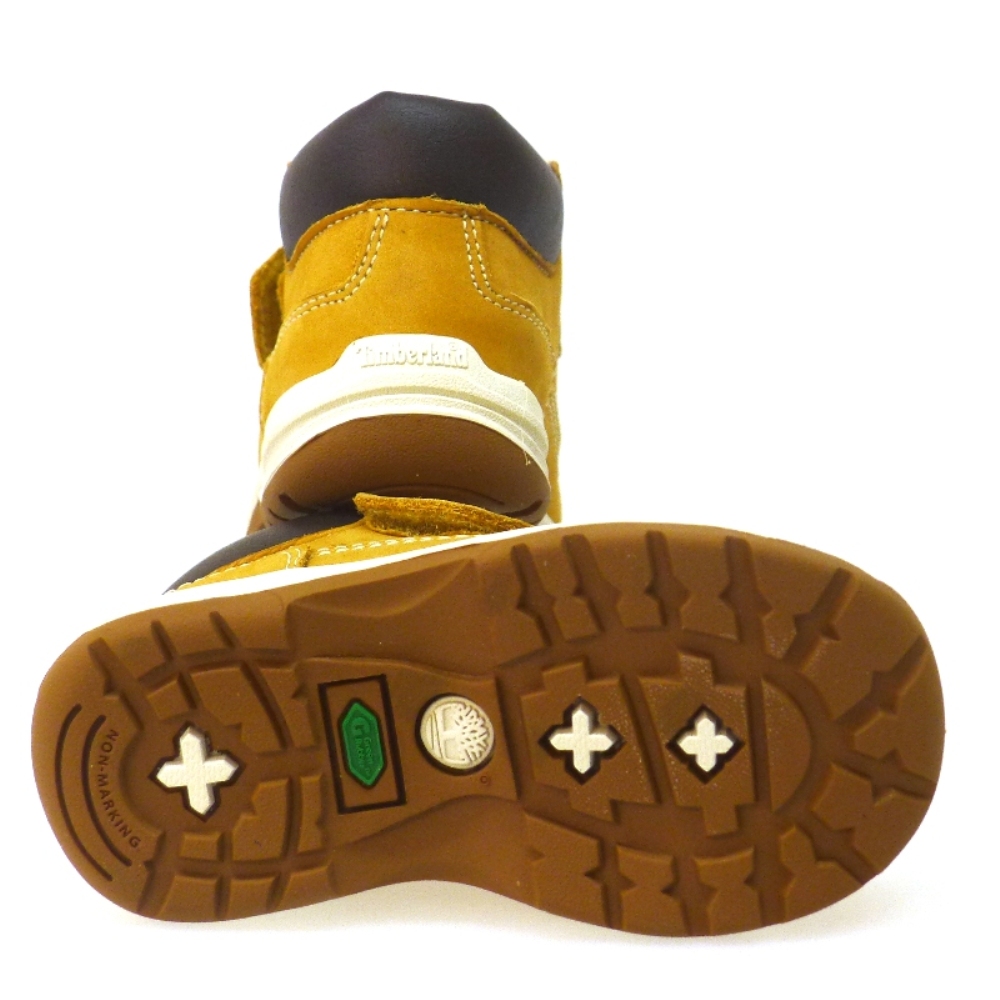 Bota tipo sport niño con piso montaña Mostaza Velcro Timberland 2587r