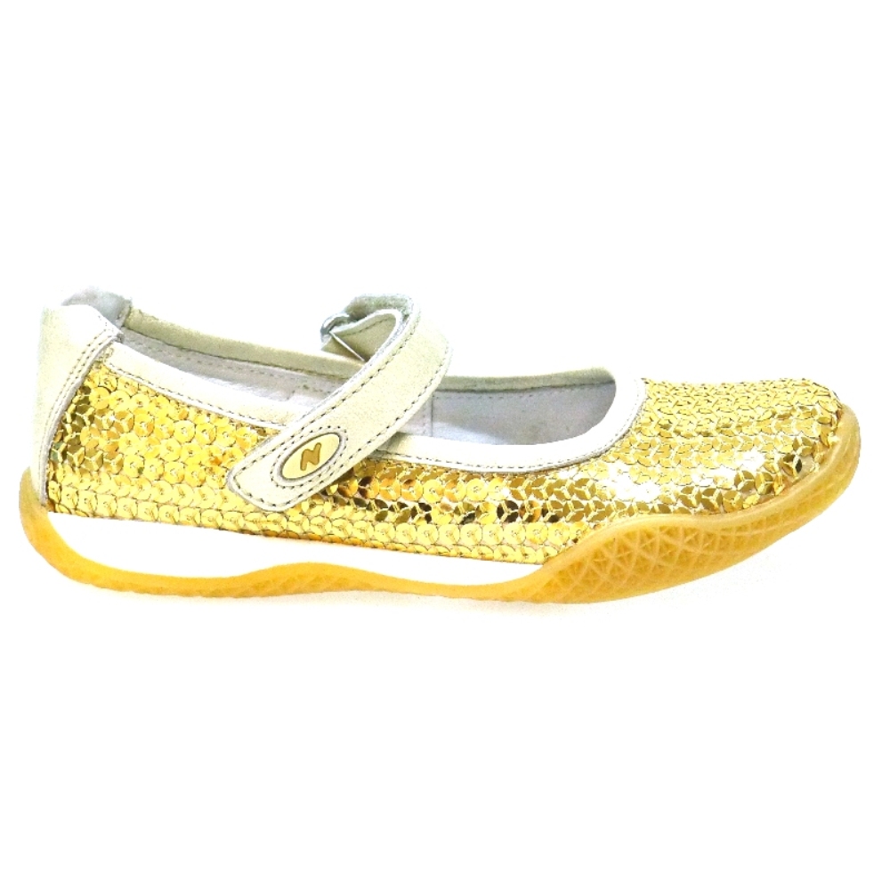 Merceditas niña velcro lentejuelas oro Naturino Cayon foto 3