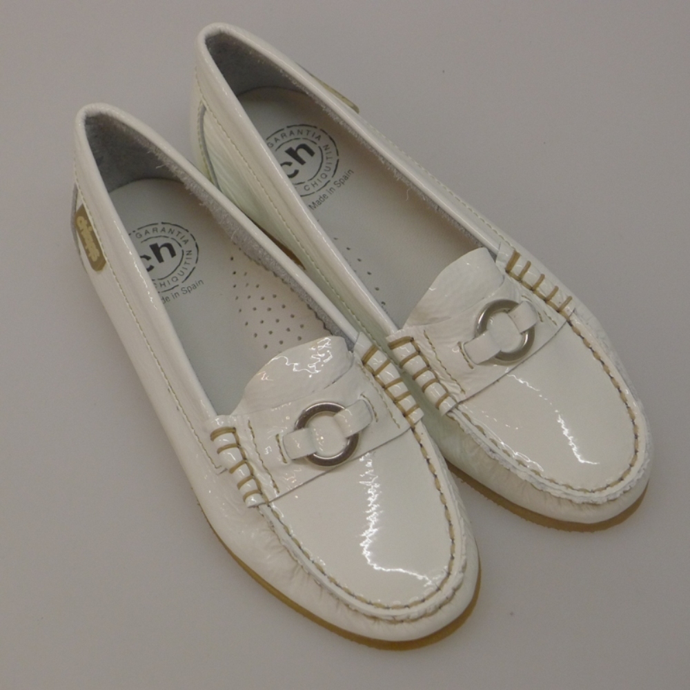 Mocasin piel charol color blanco transpirable | Chiquitin foto 3