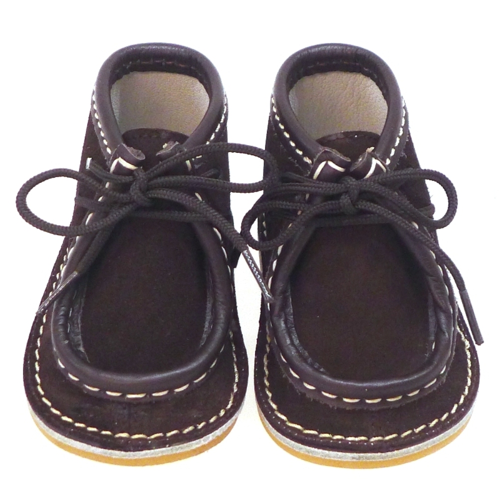Bota Cordón Para Bebe En Ante Marron foto 2