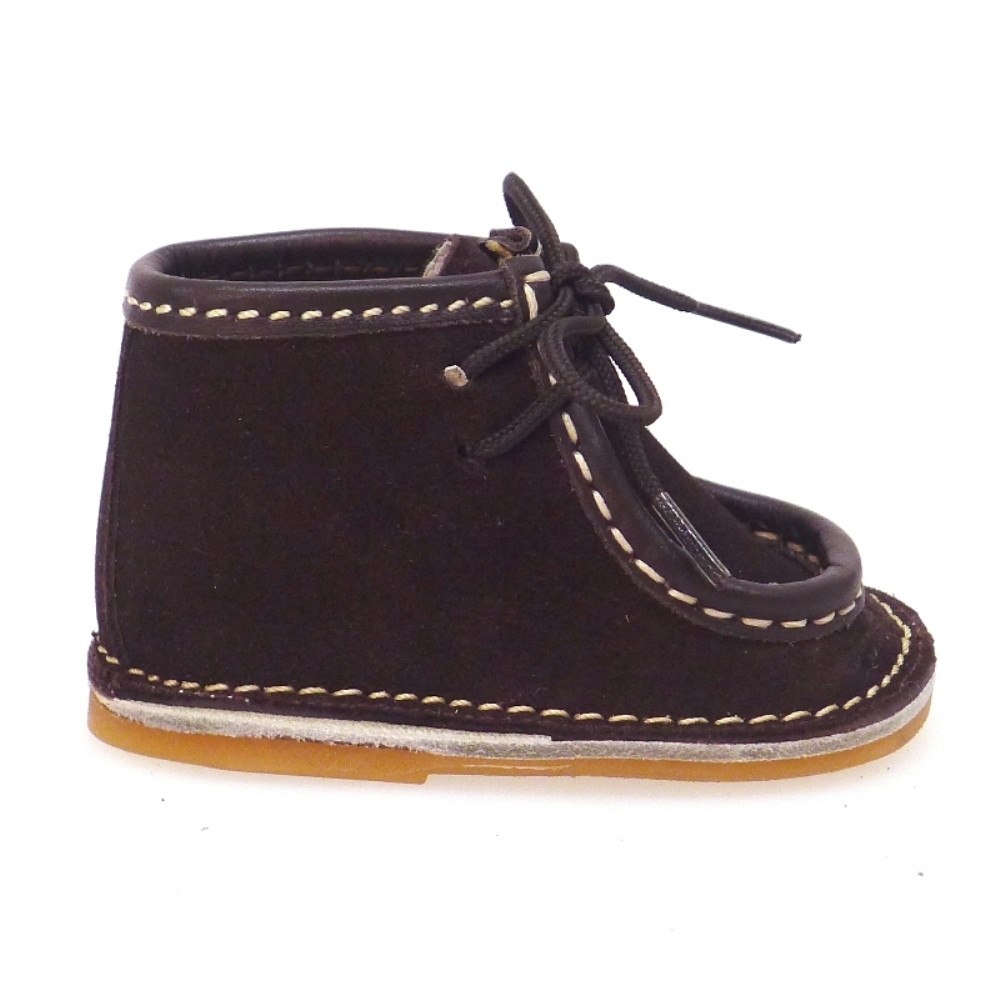 Bota Cordón Para Bebe En Ante Marron foto 3