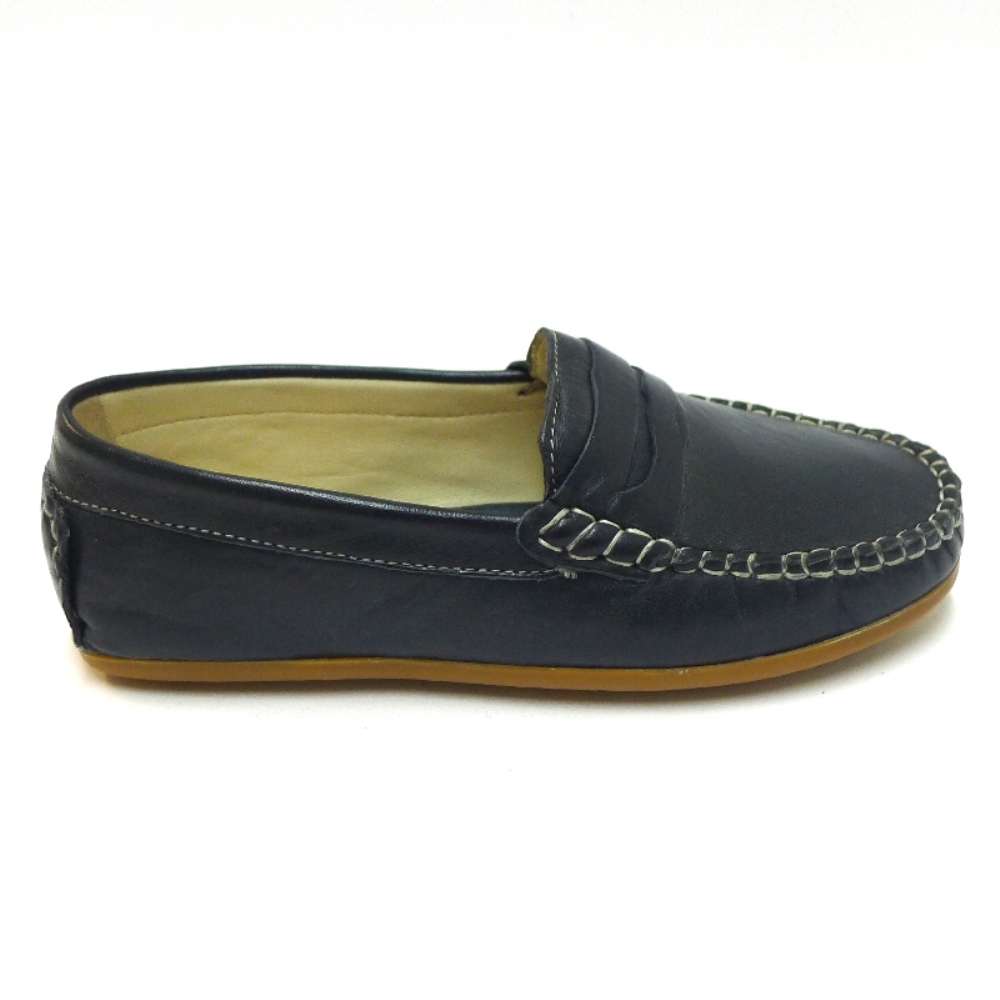 Mocasín piel con antifaz piel napa azul marino | Oca Loca foto 3