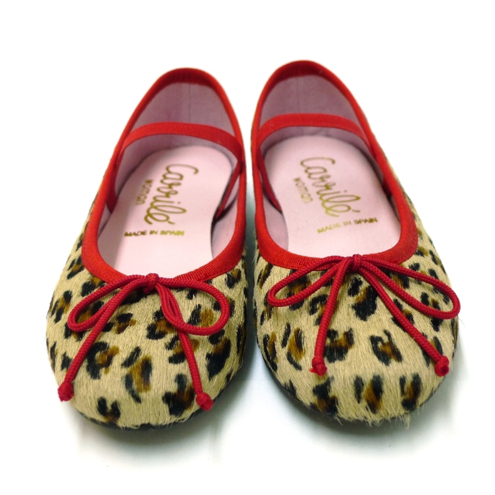 Bailarinas Leopardo Con Vivo En Rojo Y Elástico foto 2