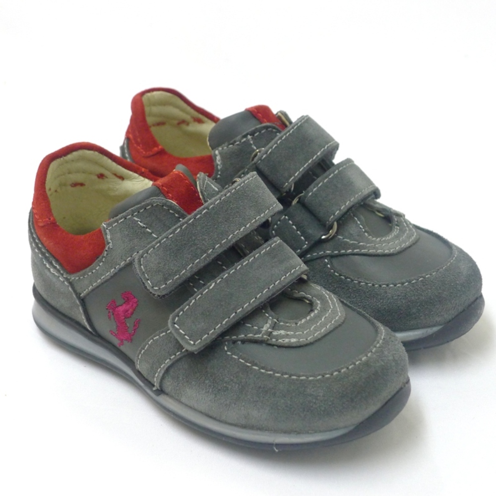 Zapato Deportivo Con Velcro Ferrari Fe2936 Gris