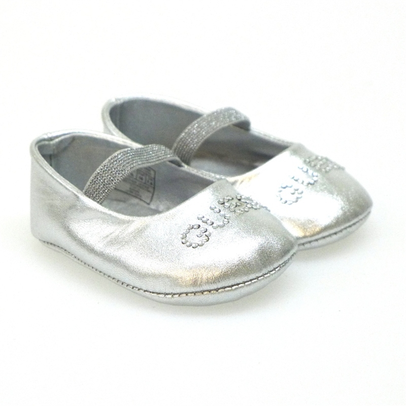 Bailarinas bebé sin suela plata Guess Swan Layette