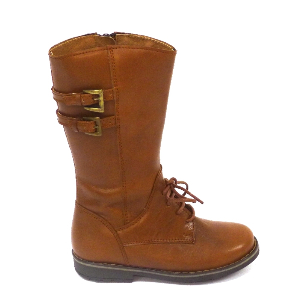 Bota Caña Alta Piel Cuero Para Niña Clarys 8724 foto 3