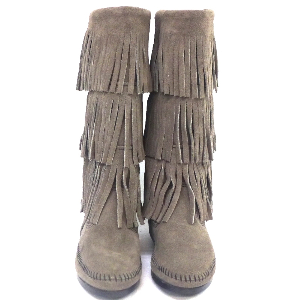Bota Alta Con Flecos Y Cordón Minnetonka 3 Layers Fringe