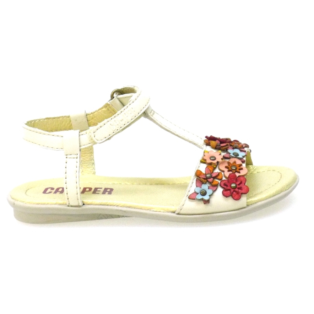 Sandalia Niña Velcro con florecitas de colores Camper 80378 foto 3