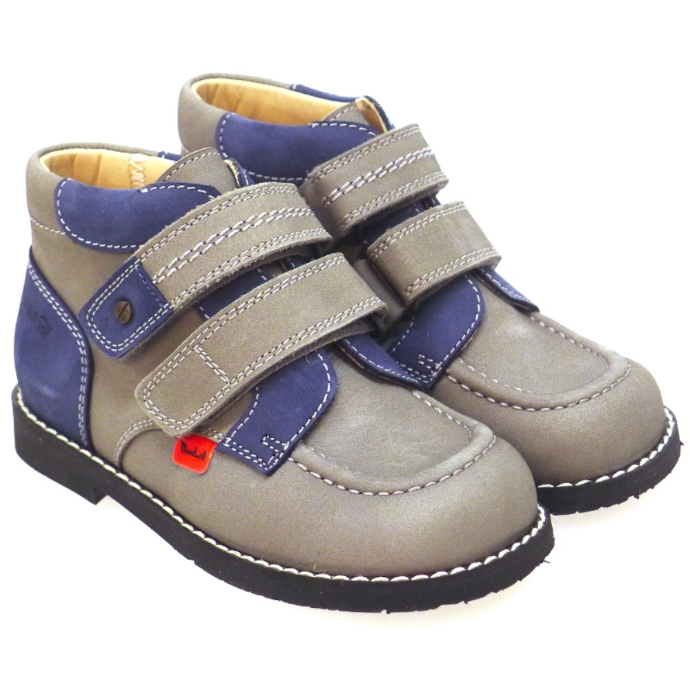 Bota Ortopedica Velcro Para Plantillas Mendivil 71328 Gris/azul