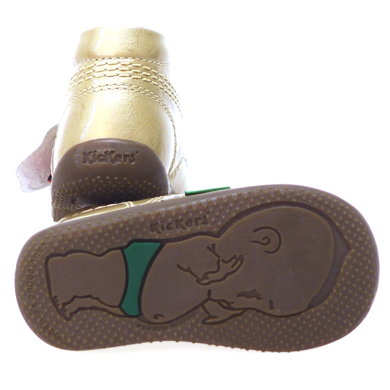 Bota Cordones Charol Oro Kickers Billy foto 4