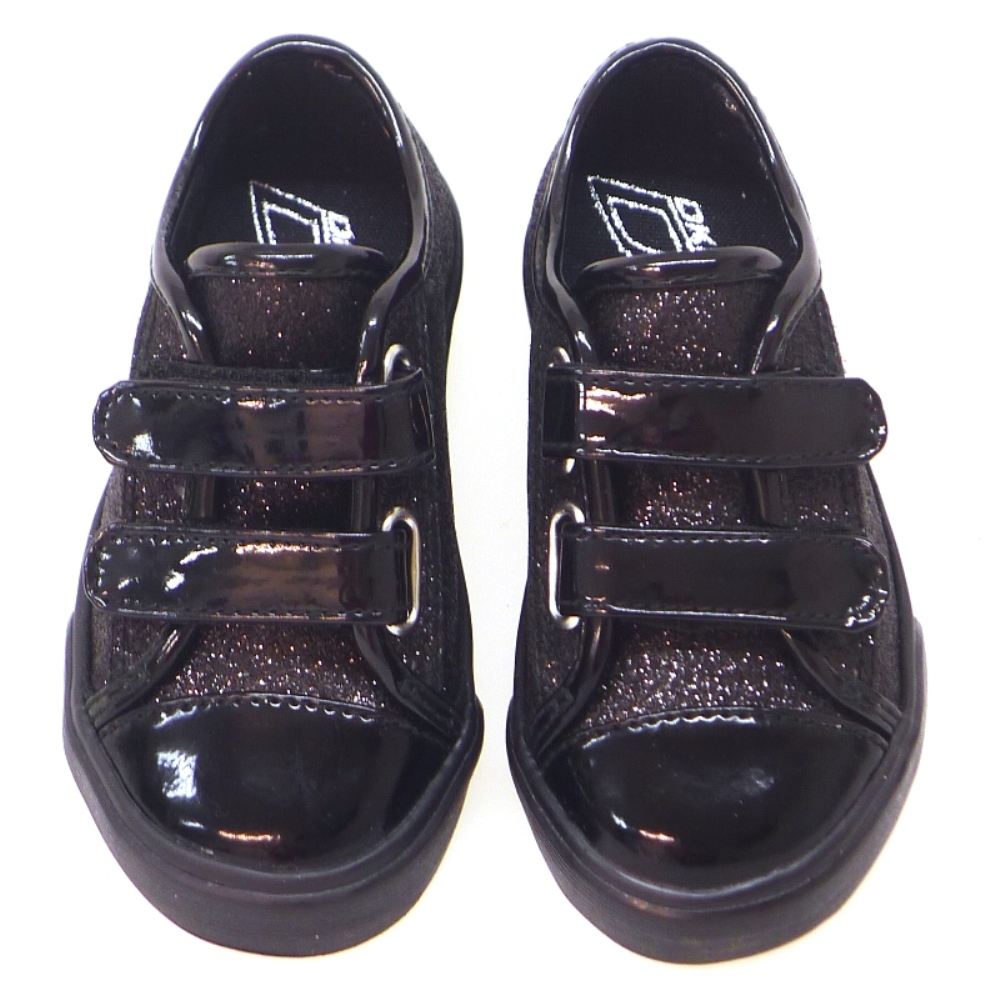 Zapato Deportivo Velcros Charol Negro Dkny Linden Sparkle foto 2