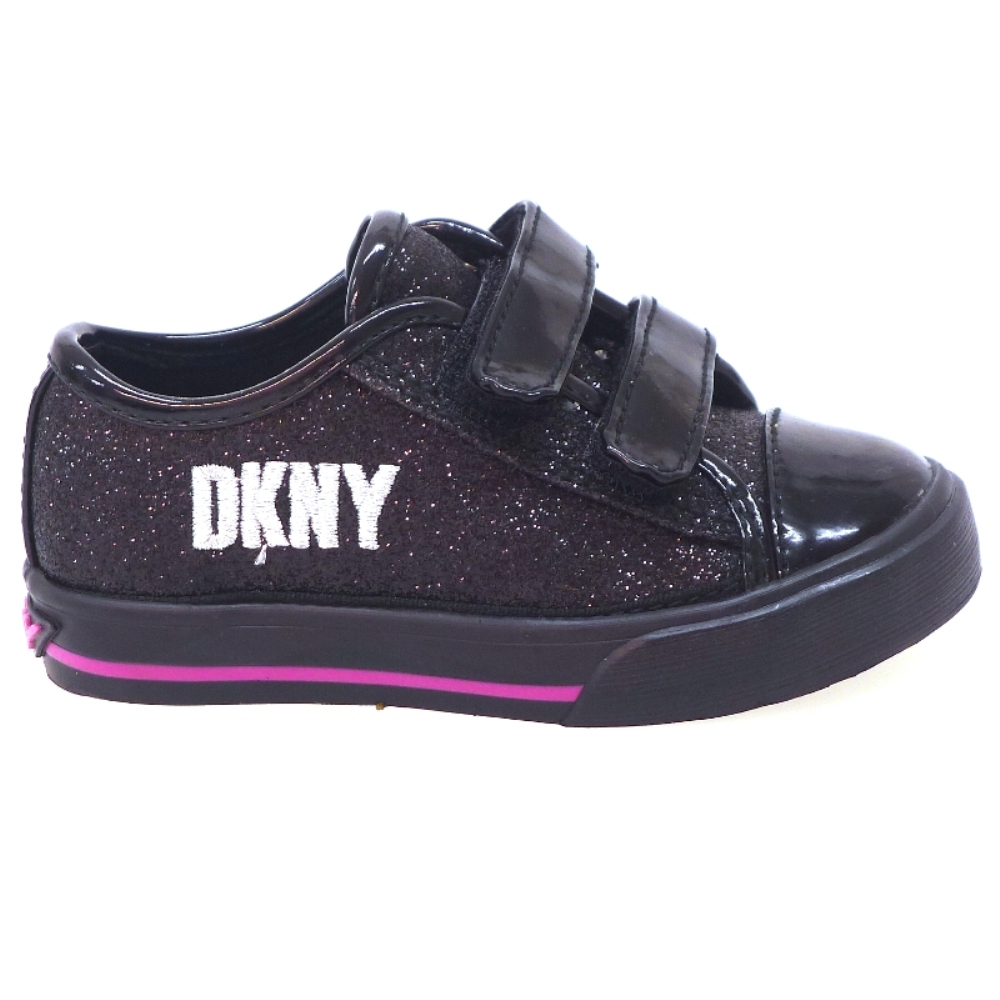 Zapato Deportivo Velcros Charol Negro Dkny Linden Sparkle foto 3
