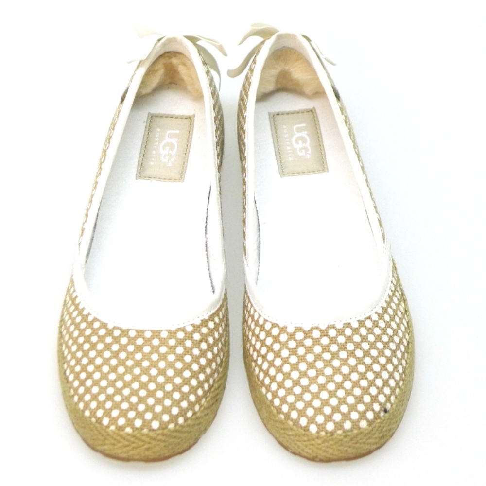 Bailarina para mujer de cáñamo blanco y camel Ugg Indah  foto 2