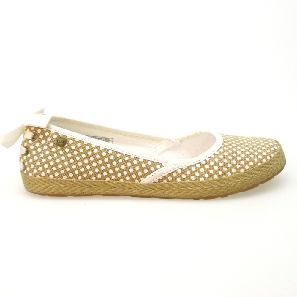Bailarina para mujer de cáñamo blanco y camel Ugg Indah  foto 3