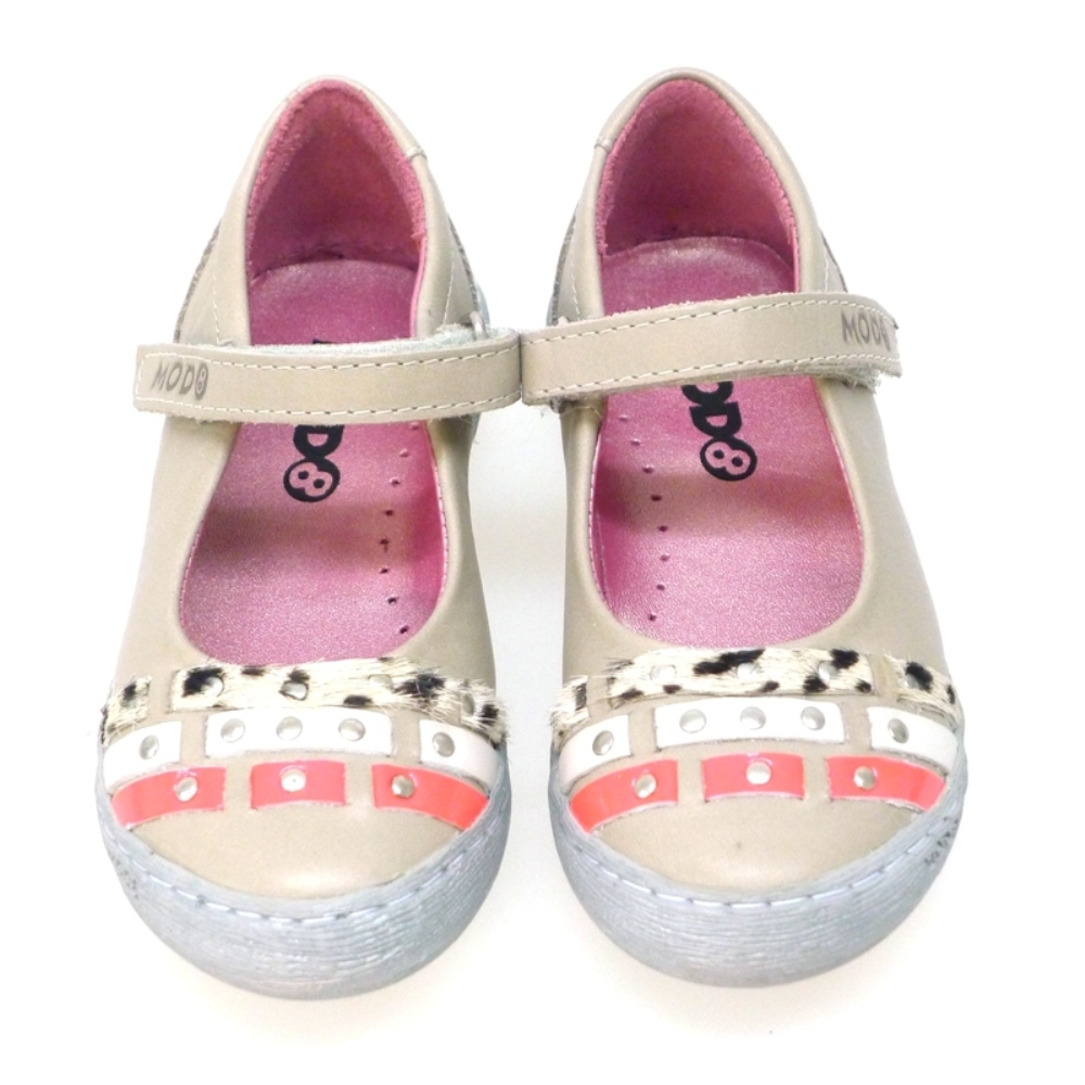 Merceditas niña velcro piel arena Mod'8 Flam Rose foto 2