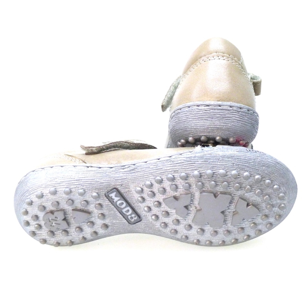 Merceditas niña velcro piel arena Mod'8 Flam Rose foto 4