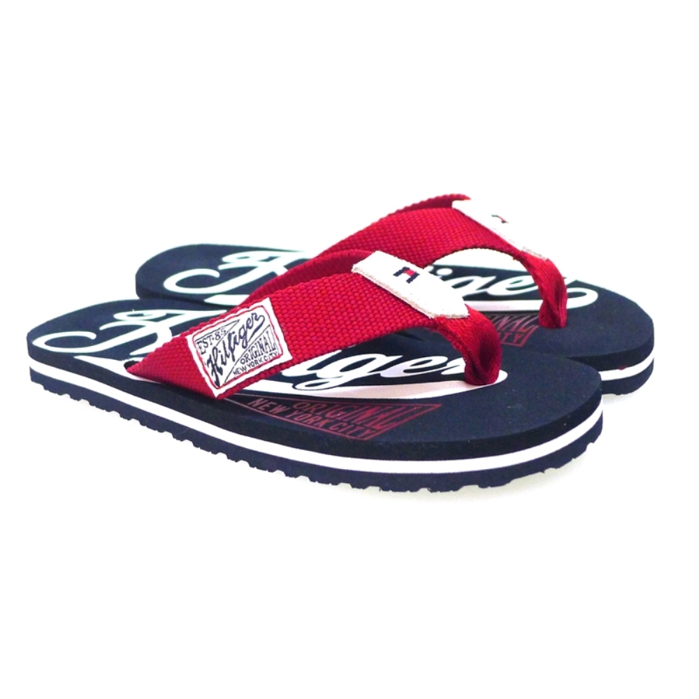 Chancla Piscina De Dedo Azul Y Rojo Tommy Hilfiger Flipper 5a