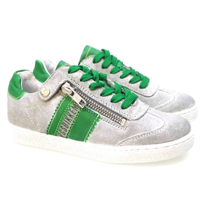 Zapato Deportivo Cremallera Gris Y Verde Bikkembergs Bkj102861