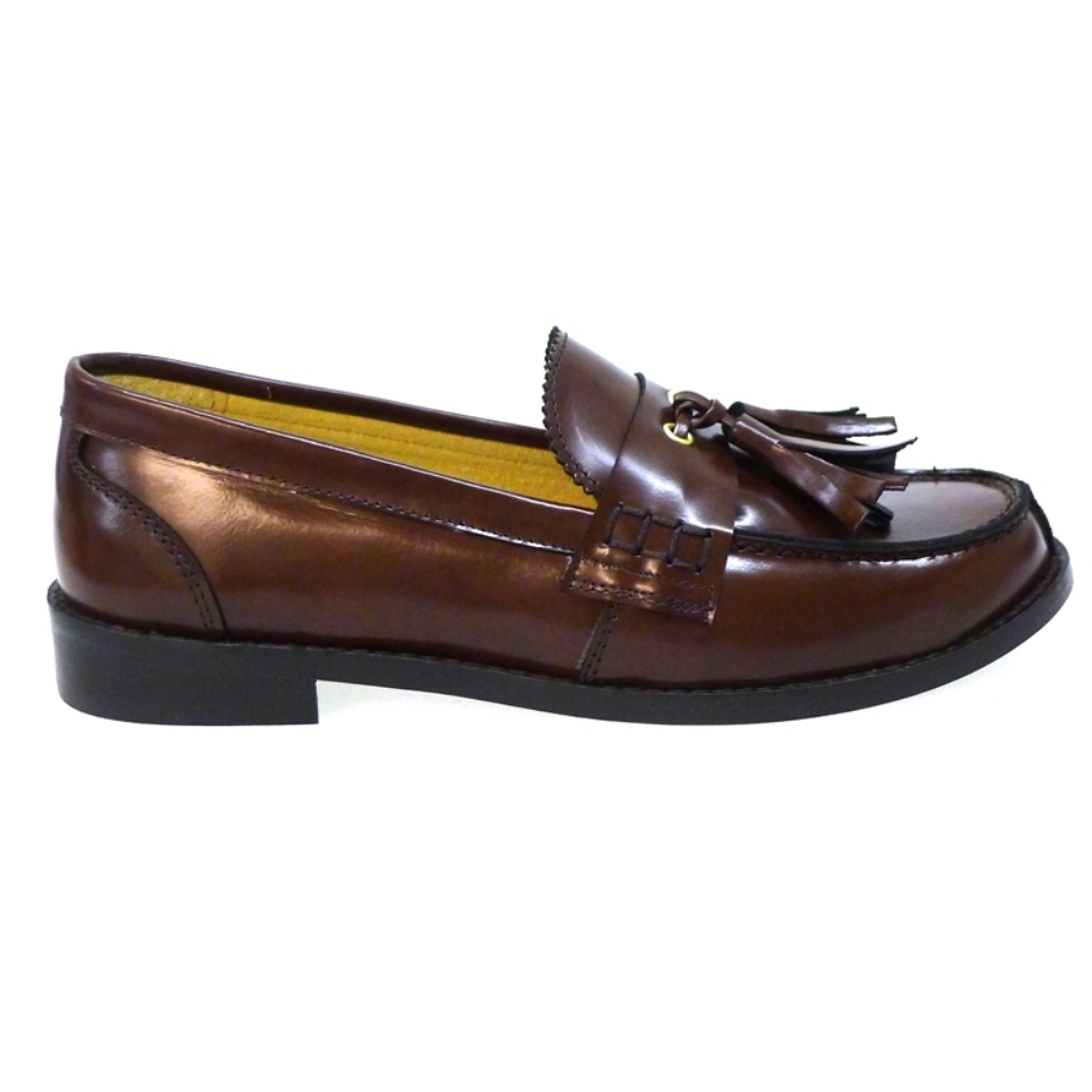 Mocasin niña brillante Borlas Clarys 5927 Marron foto 3