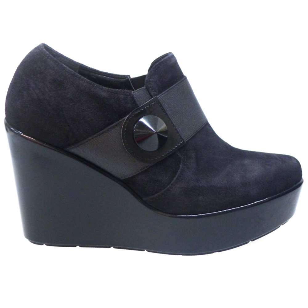 Zapato abotinado negro cuña y plataforma Jeannot 77374 foto 3