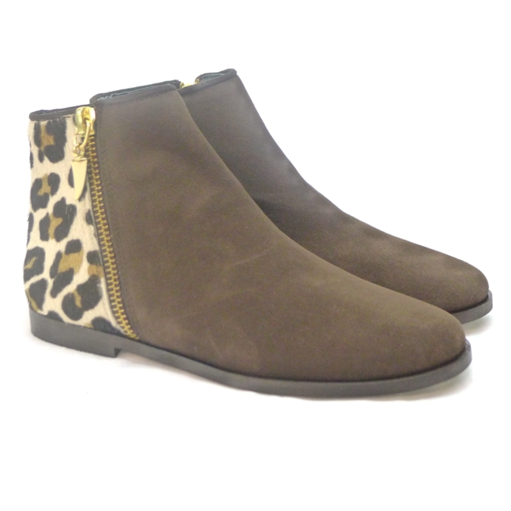 Botin Campero Cremallera Marron Pony