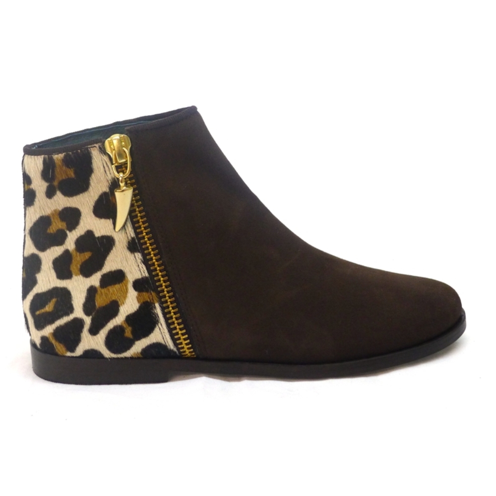 Botin Campero Cremallera Marron Pony foto 3