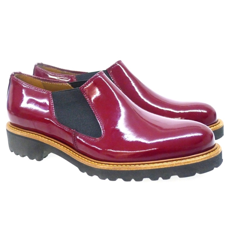 Zapato blucher mujer elástico Pertini 9827 Charol Rojo Outlet