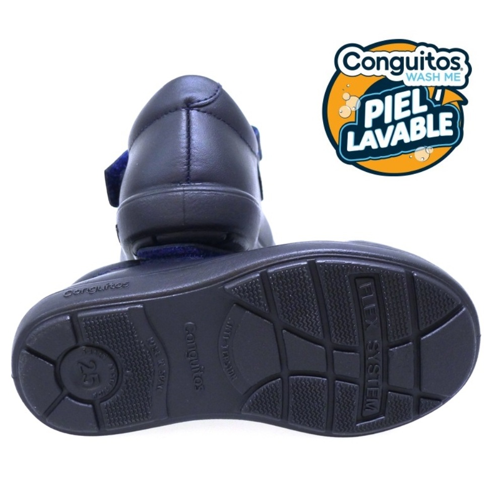 Merceditas Colegio Piel Lavable Conguitos 28001 Azul foto 4
