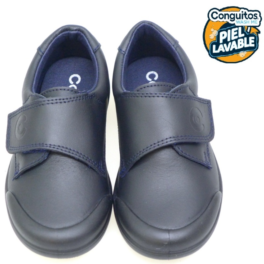 Reclamación doblado padre Zapato Velcro Colegio Piel Lavable Conguitos 28002 Azul