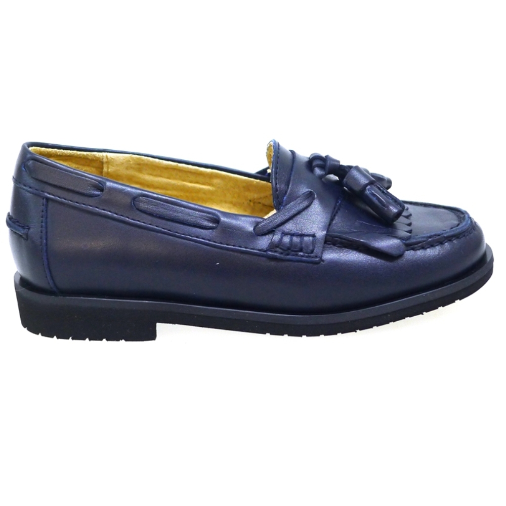 Mocasin Con Borlas Colegio Azul Marino foto 3