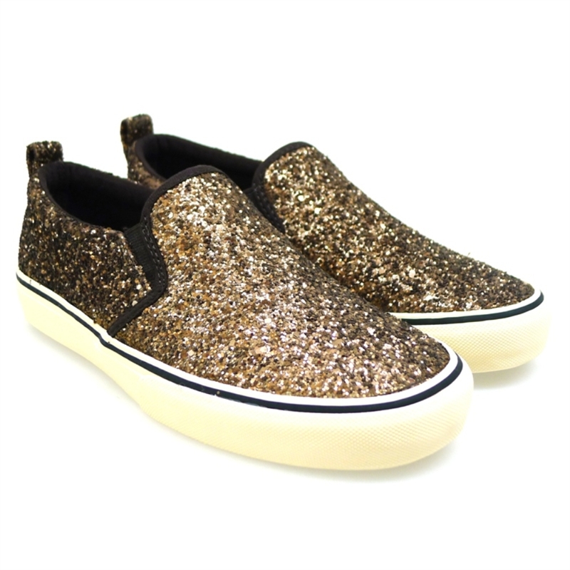 Slip-on con glitter Polo Ralph Lauren Carlee Twin Gore Bronce