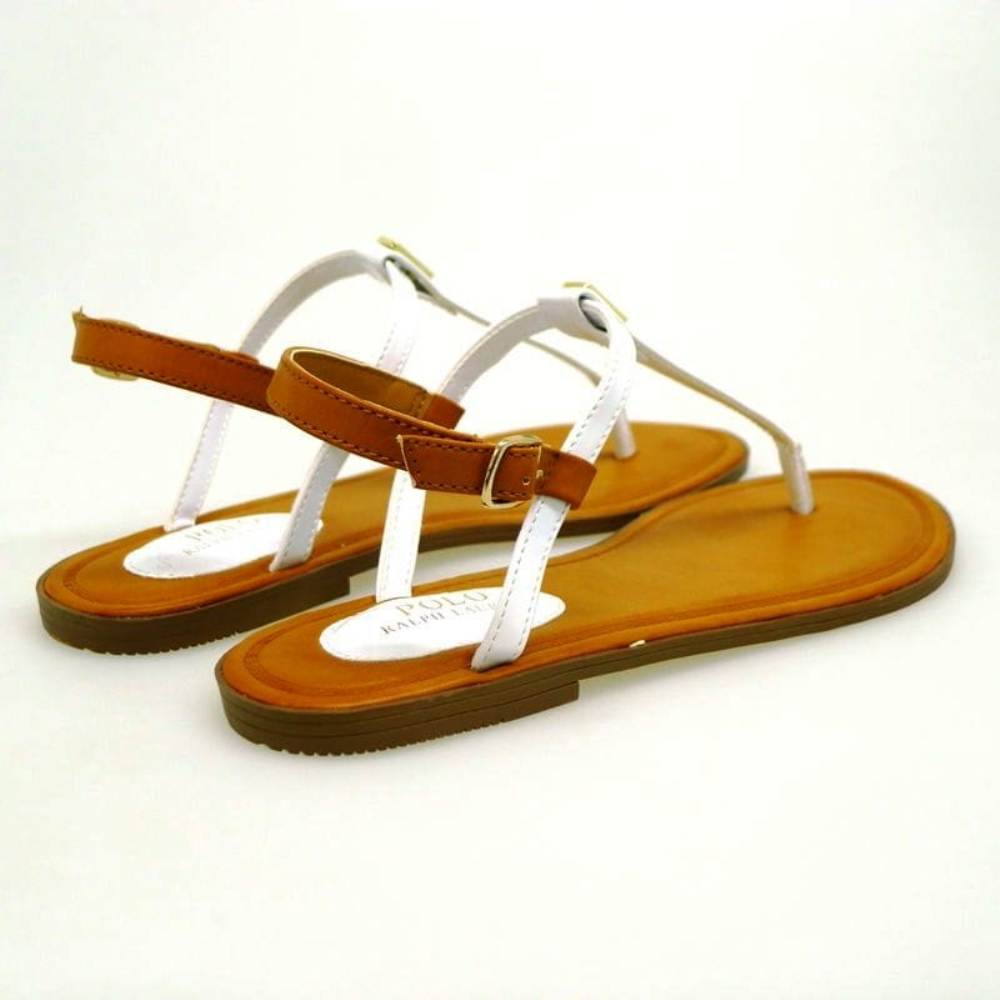 Sandalias esclavas mujer Polo Ralph Lauren Gala Blanco