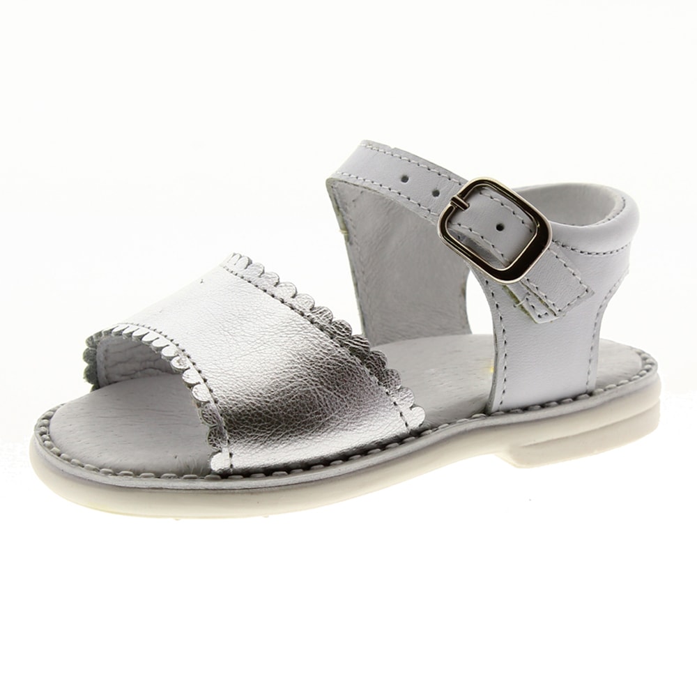 Sandalias clásica para niña primeros pasos blanca-plata foto 3