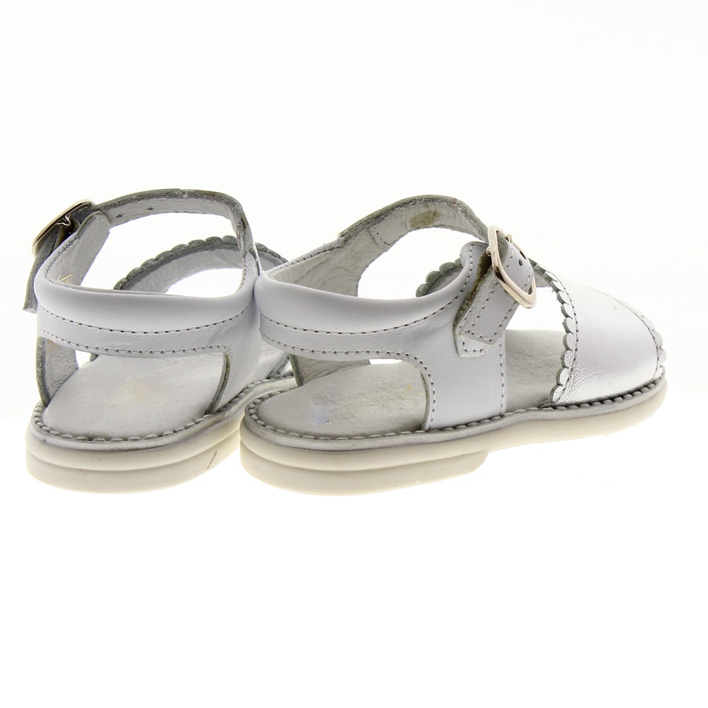 Sandalias clásica para niña primeros pasos blanca-plata foto 4