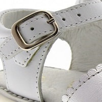 Sandalias clásica para niña primeros pasos blanca-plata foto 5