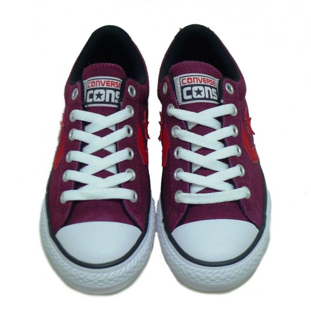 Sneakers de piel cordón niño Converse Cstar Player 601 Rojo foto 2