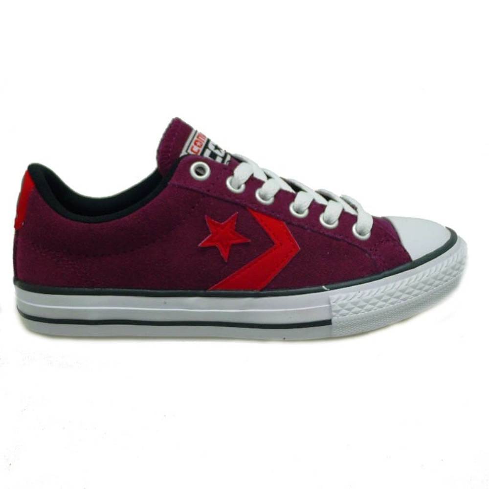 converse rojos de piel