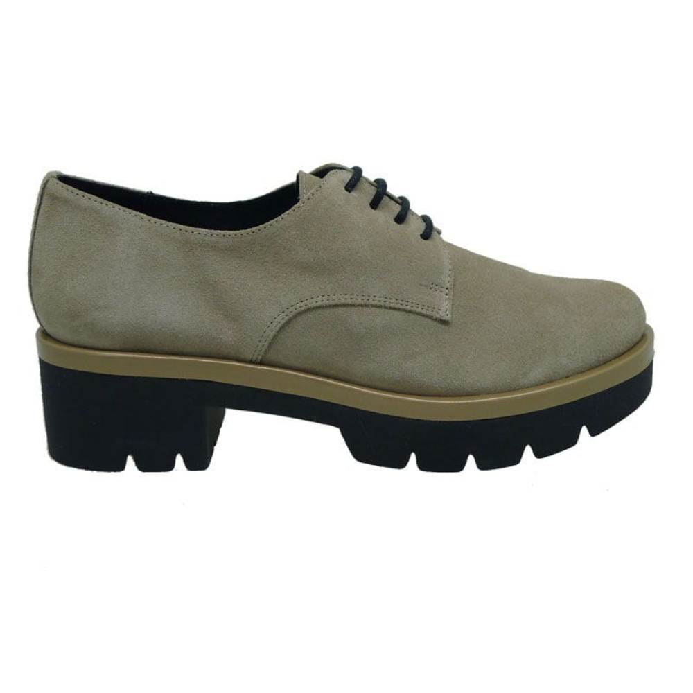 Zapato acordonado tacón y plataforma dentada Hobby 273 Piedra foto 3