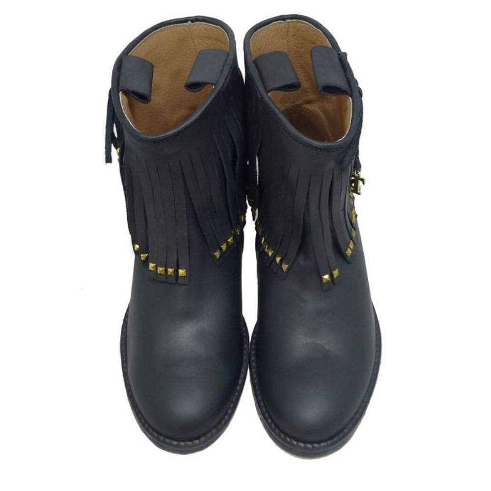 Botín plano con flecos de mujer Twin Set HA68AA Negro