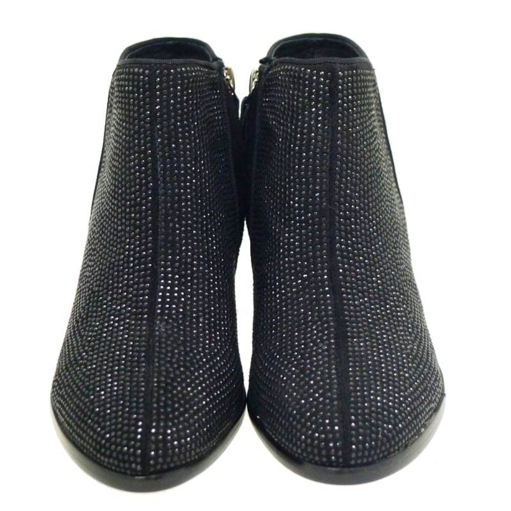 Botines mujer cowboy tacón bajo strass Bibilou 733T34VK Negro