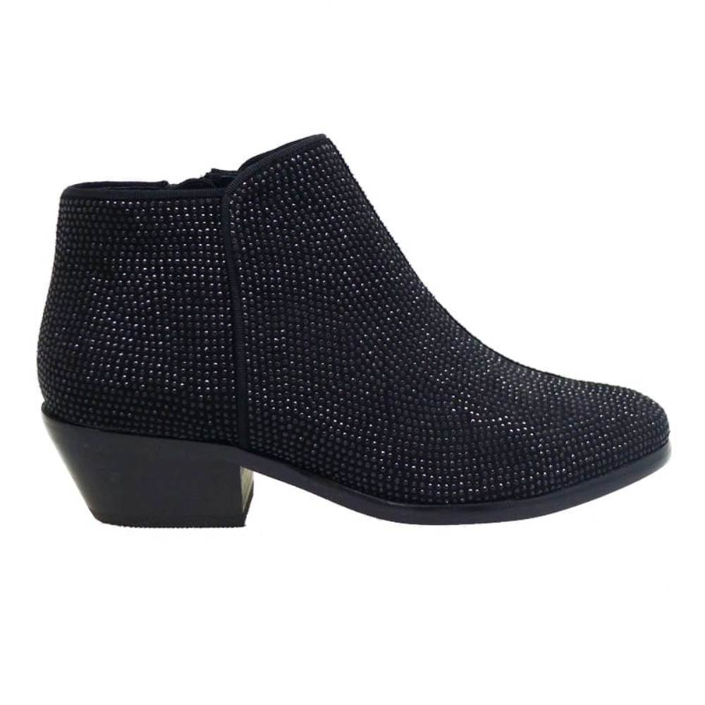 Botines mujer cowboy tacón bajo strass Bibilou 733T34VK Negro