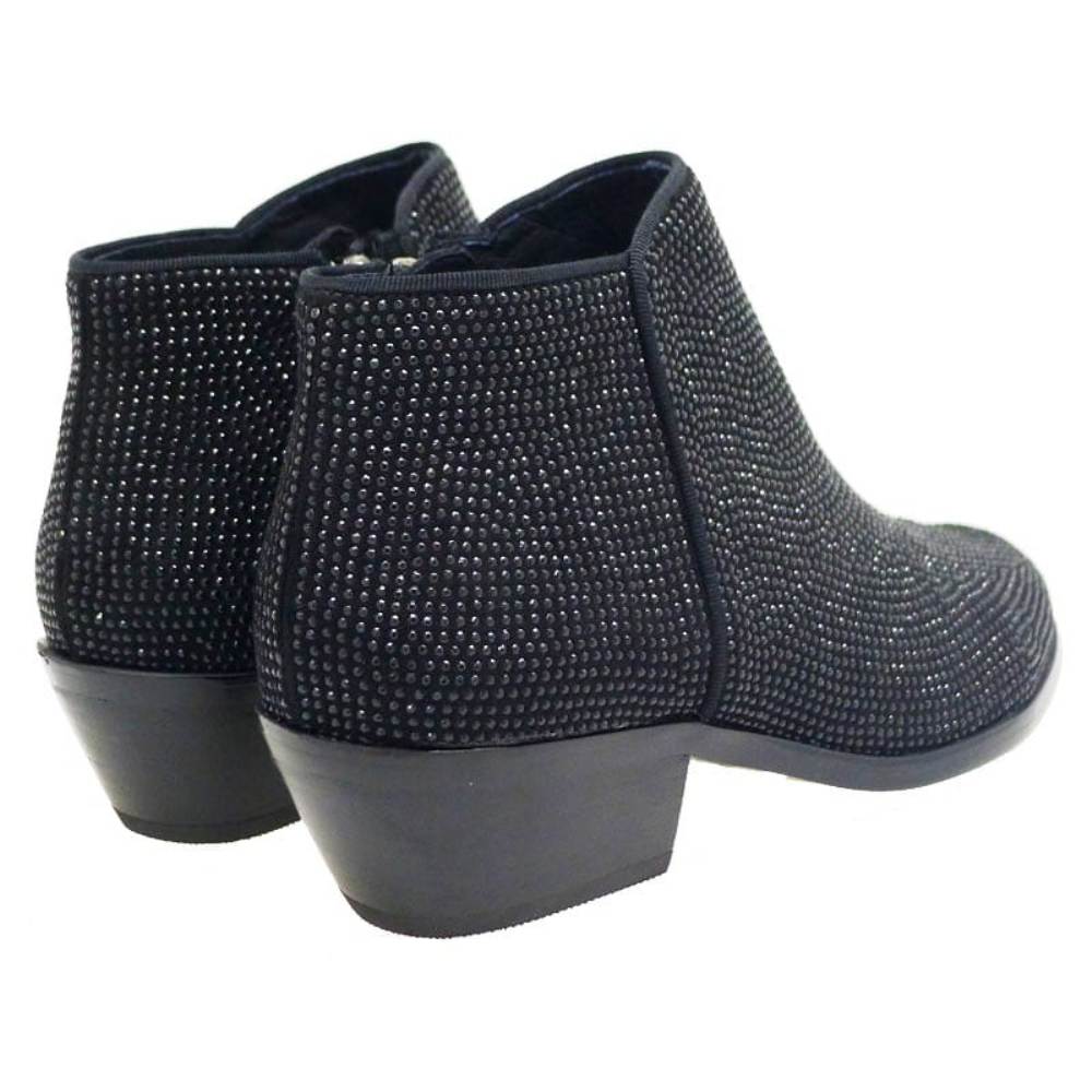 Botines mujer cowboy tacón bajo strass Bibilou 733T34VK Negro